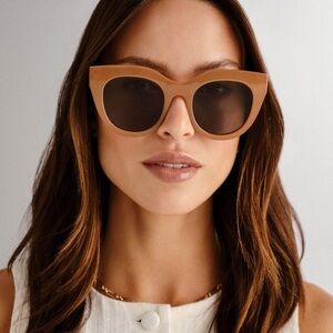 Le Specs Tan Cat-Eye Sunglasses